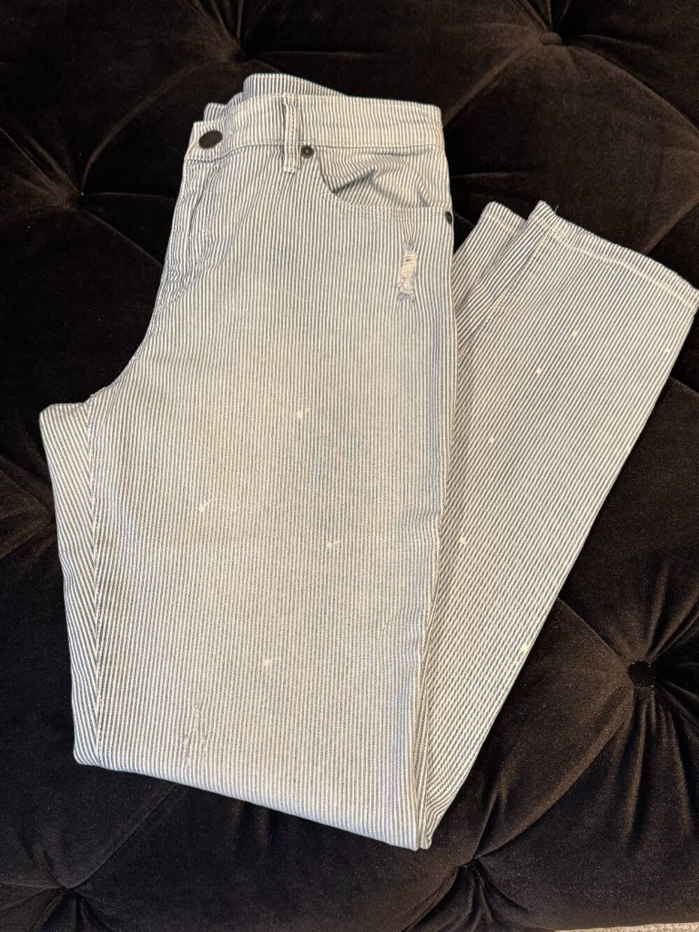 LOFT Relaxed Skinny Pinstripe Jeans – Size 29/8